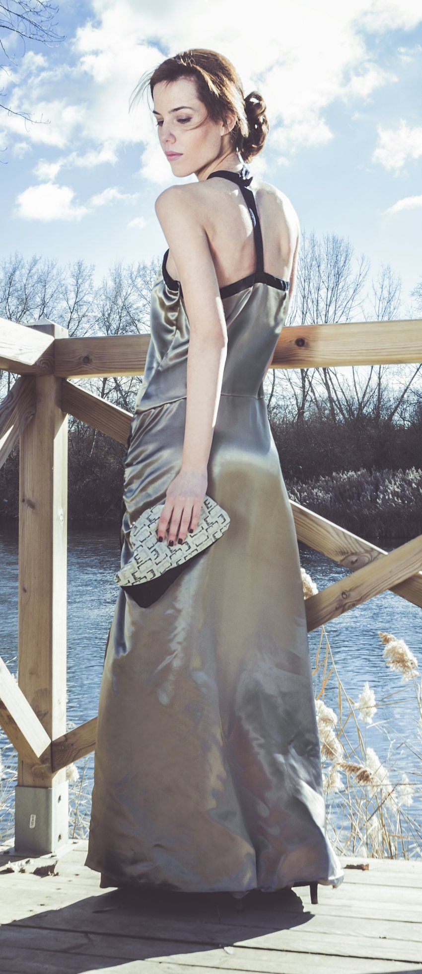 Vestido Zag grey drap