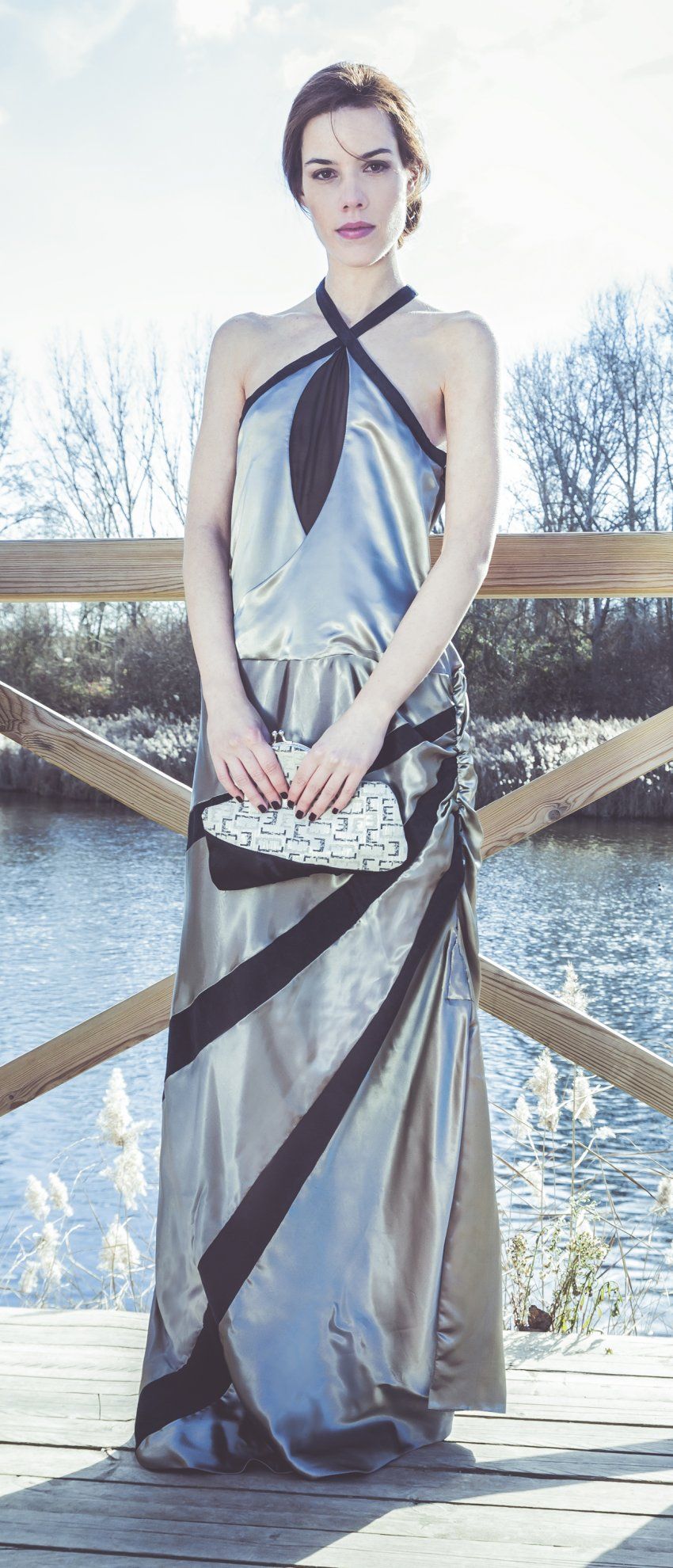 Vestido Zag grey drap